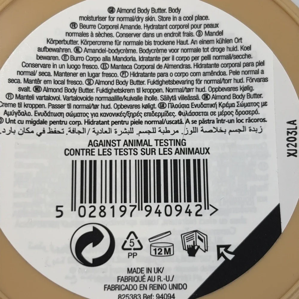 The Body Shop Original Formula Almond Body Butter 200 ml 6.75 oz‎ Discontinued
